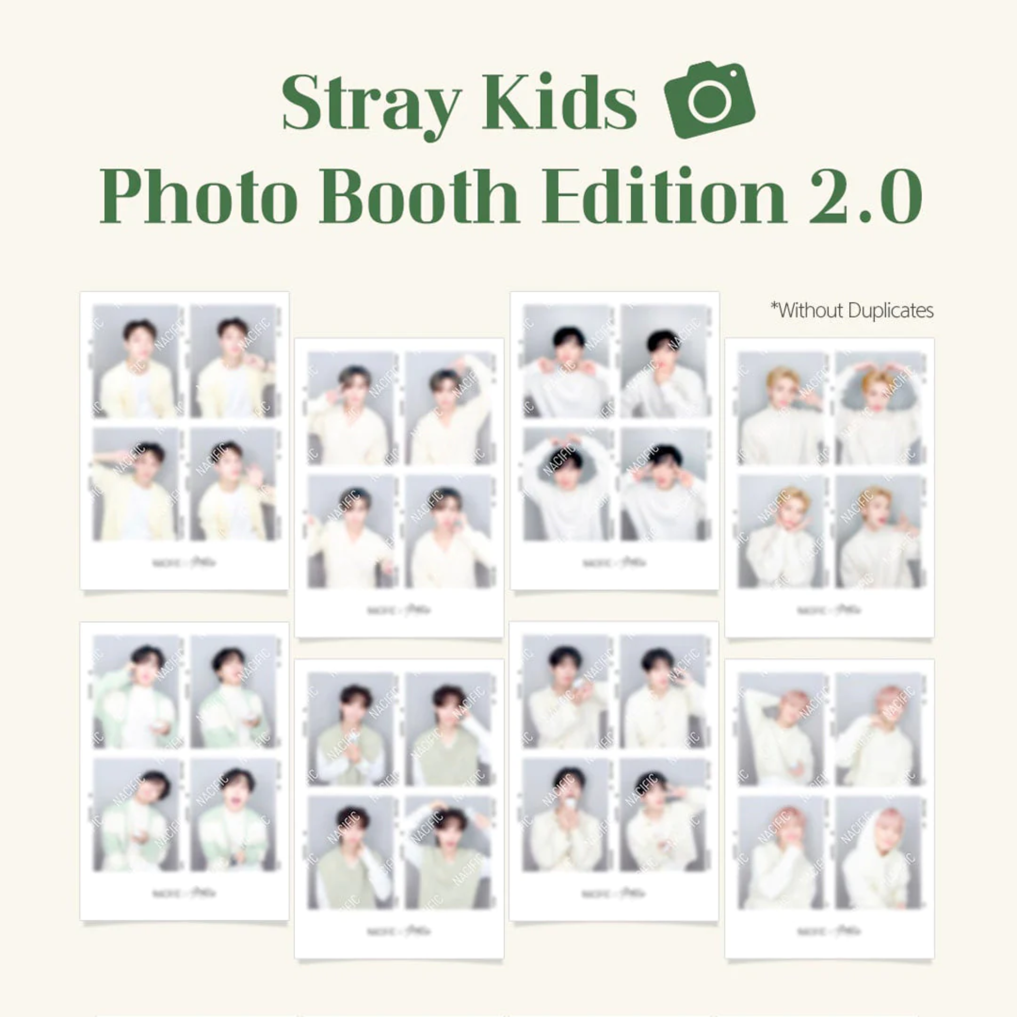 NACIFIC X STRAY KIDS Studio Photo Booth OT8 Photocards (Limited Edition) inside