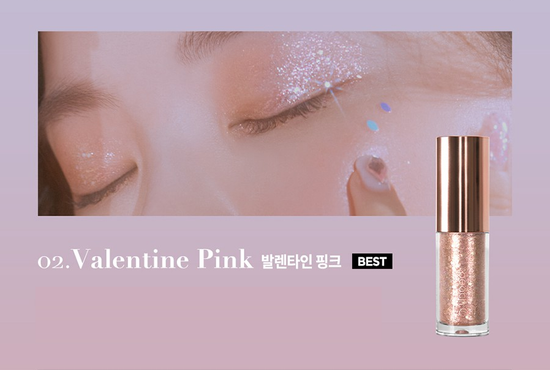 PEACH C Champagne Eye Glitter #02 Valentine Pink korean glitter