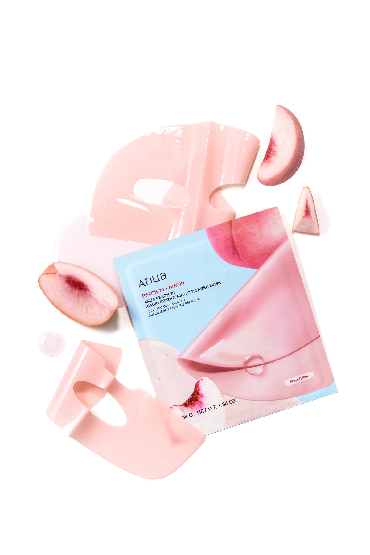 ANUA Peach 70 Niacin Brightening Collagen Mask (4 pcs) – Skin Cupid