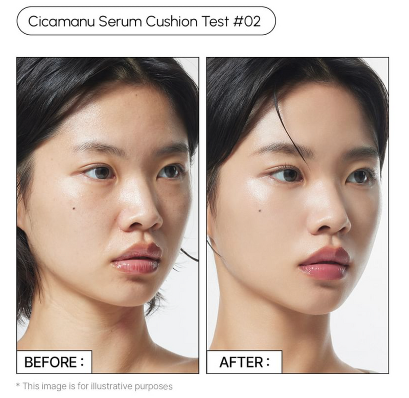Cicamanu Serum Cushion (15g) - 20 Shades - Skin Cupid