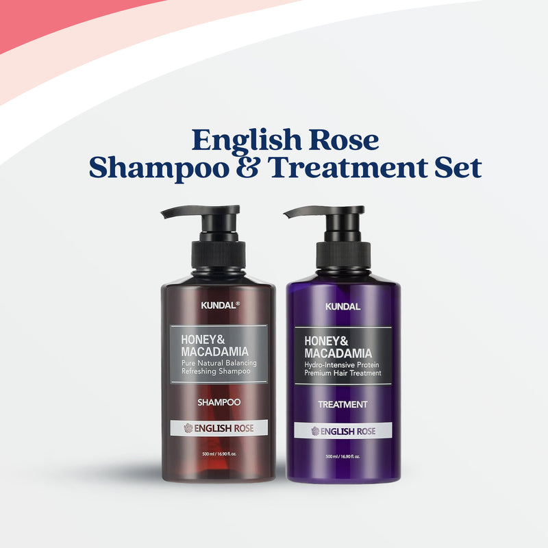 Honey & Macadamia Nature Shampoo & Protein Treatment Set - English Rose (2 Items)