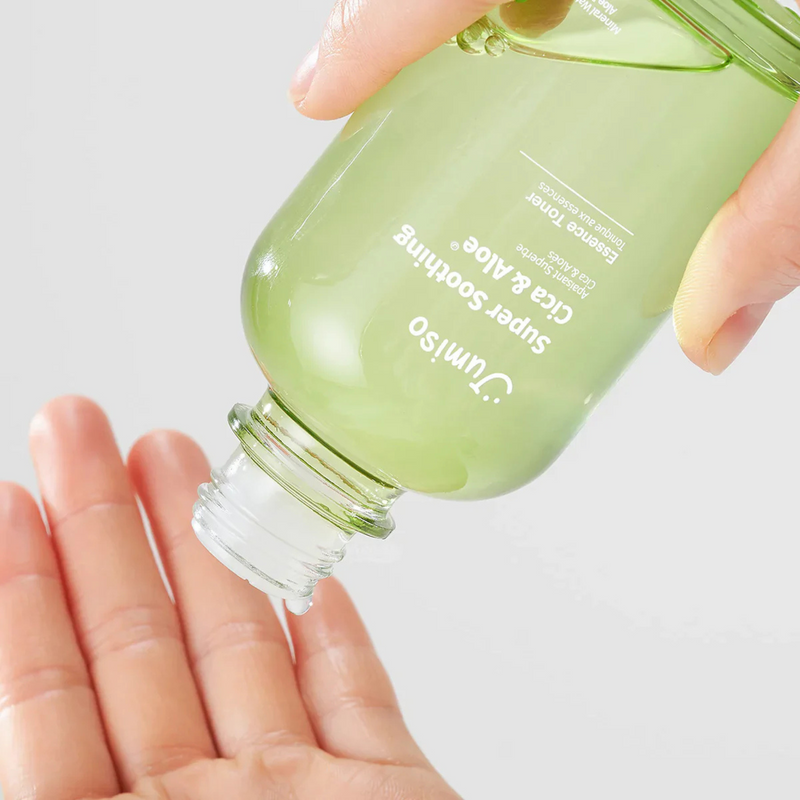 JUMISO Super Soothing Cica & Aloe Essence Toner on hand