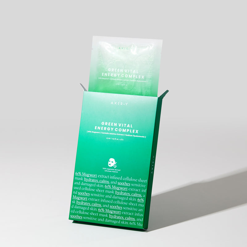 AXIS-Y Mugwort Green Vital Energy Complex Sheet Mask PACKAGING Skin Cupid