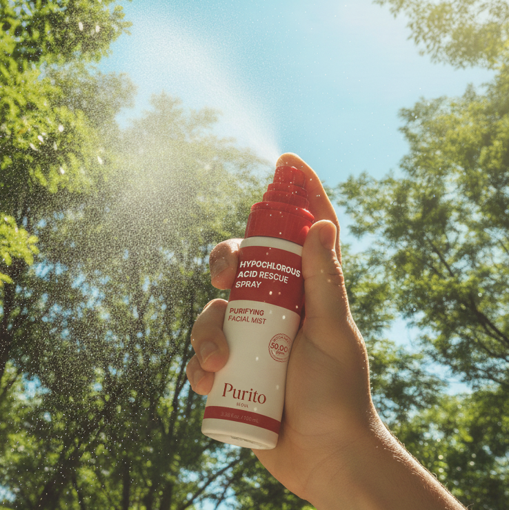 PURITO Hypochlorous Acid Rescue Spray (100ml) APPLICATION
