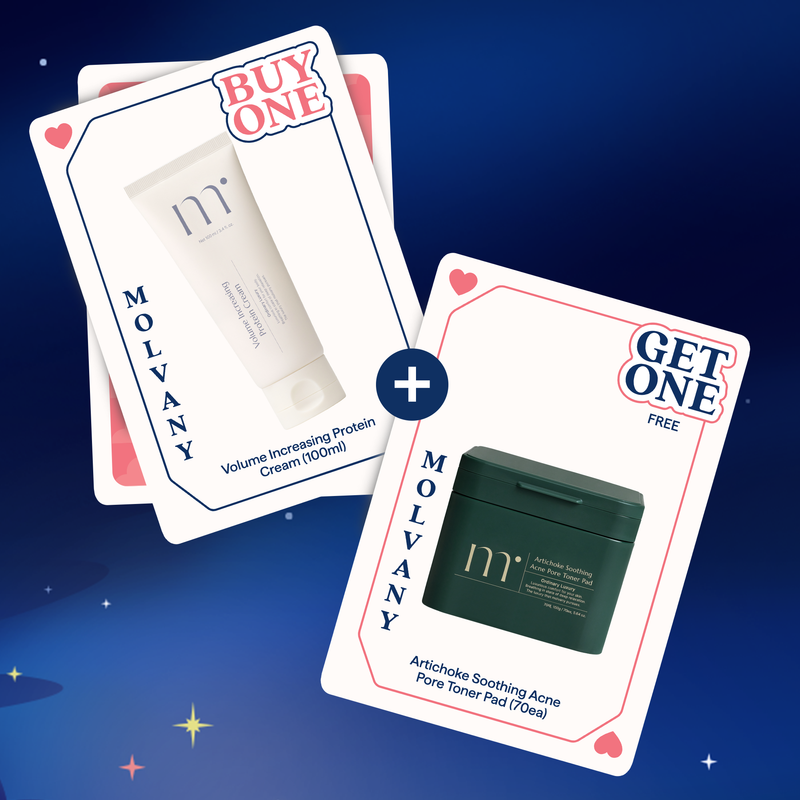 Skin Cupid Black Friday Molvany BOGO: Molvany Volume Increasing Protein Cream (100ml) + Molvany Artichoke Toner Pads