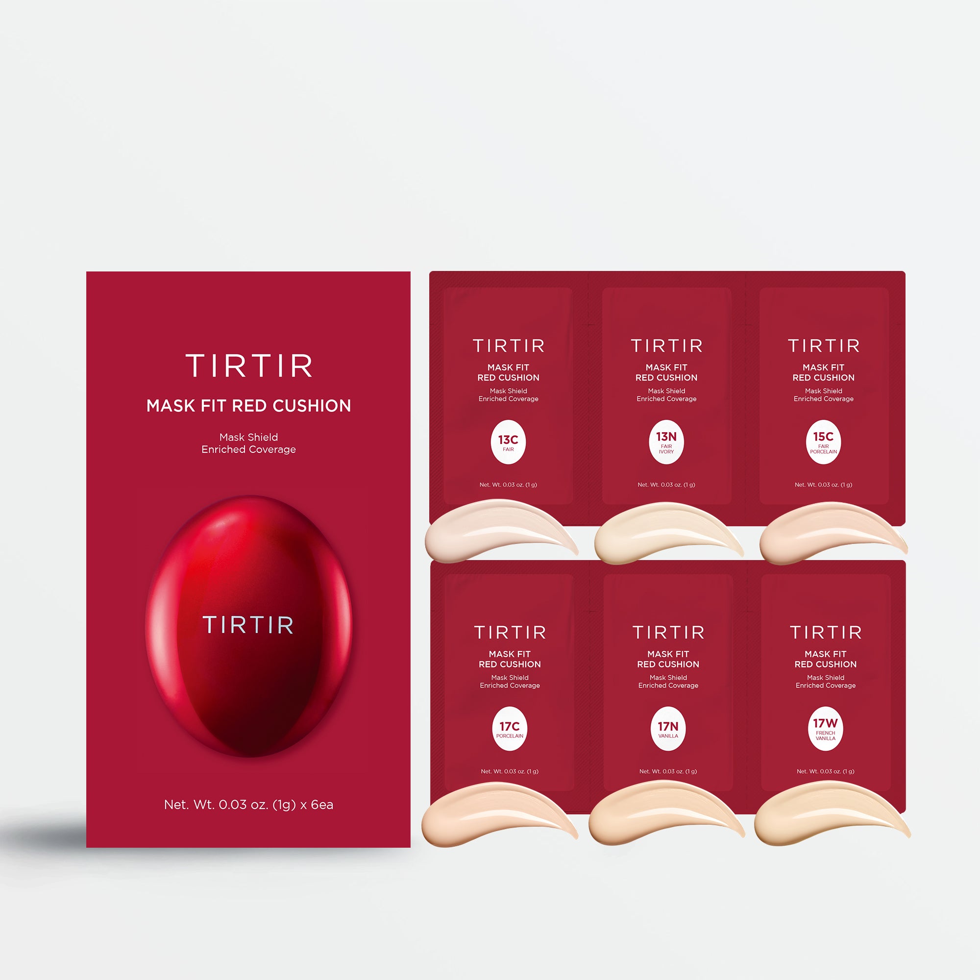 TIRTIR Mask Fit Red Cushion 6 Shade Trial Kit (5 Colours) – Skin Cupid