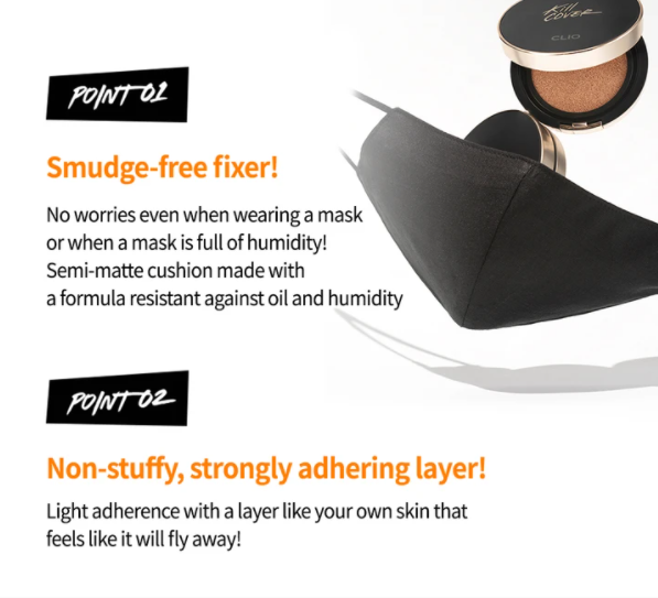 CLIO Kill Cover Fixer Cushion 15g (+Refill) - 4 Colours transfer-proof