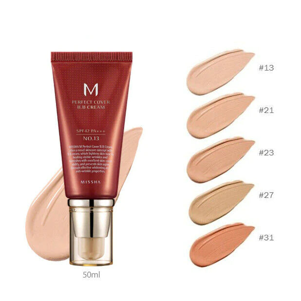 MISSHA - M Perfect Cover BB Cream SPF42 PA+++  swatches